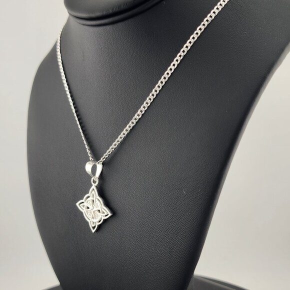 New Sterling Silver 925 Witch’s Knot Necklace – Wiccan Pagan Protection Amulet - Picture 3 of 7